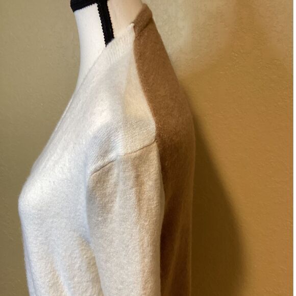 Madewell Kent Colorblock Long Cardigan, Wool/Alpaca Blend, brown/cream/beige, XS - Picture 3 of 7